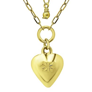 Aleure Precioso Puffy Heart Pendant Necklace