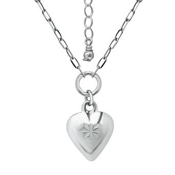 Aleure Precioso Puffy Heart Pendant Necklace