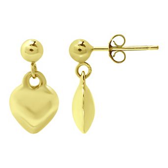 Aleure Precioso Puffy Heart Drop Earrings