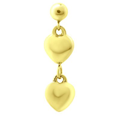 Aleure Precioso Double Puffy Heart Drop Earrings