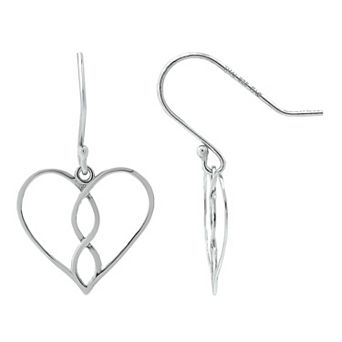 Aleure Precioso Infinity & Heart Fishhook Drop Earrings