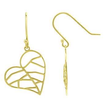Aleure Precioso Leaf Heart Fishhook Drop Earrings