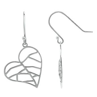 Aleure Precioso Leaf Heart Fishhook Drop Earrings