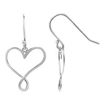 Aleure Precioso Infintiy Heart Fishhook Drop Earrings