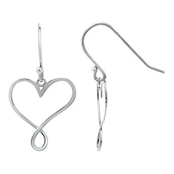 Aleure Precioso Infintiy Heart Fishhook Drop Earrings