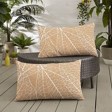 Sorra Home Outdoor/Indoor Knife Edge Pillow 2-piece Set - 18 x 12