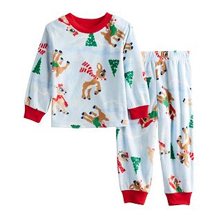 Rudolph & Clarice Cane Toss Plush Pajama Pants for Adults