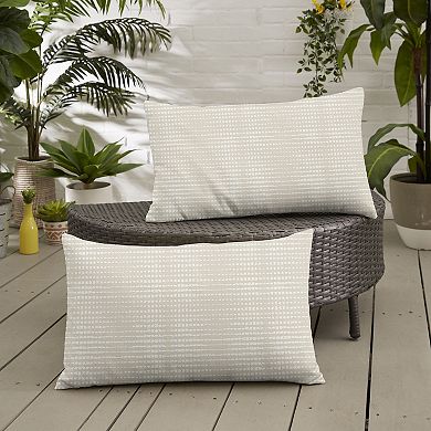 Sorra Home Outdoor/Indoor Knife Edge Pillow 2-piece Set - 24 x 12