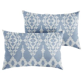 Sorra Home Outdoor/Indoor Knife Edge Pillow 2 pc Set - 24 x 12
