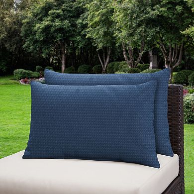 Sorra Home Outdoor/Indoor Knife Edge Pillow 2-piece Set - 24 x 14