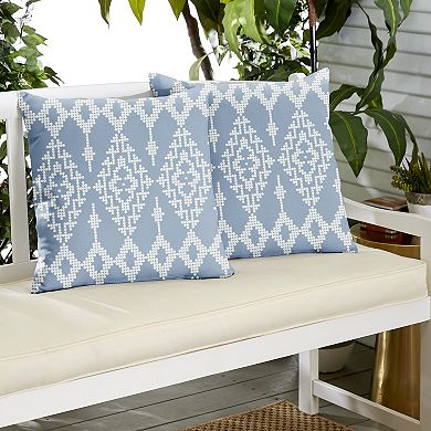 Sorra Home Outdoor/Indoor Knife Edge Pillow 2-piece Set - 18 x 18