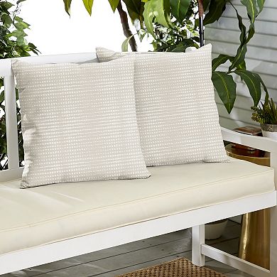 Sorra Home Outdoor/Indoor Knife Edge Pillow 2-piece Set - 22 x 22
