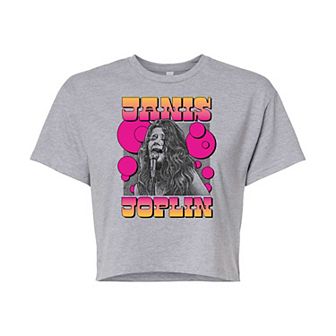 Juniors' Janis Joplin Cropped Tee