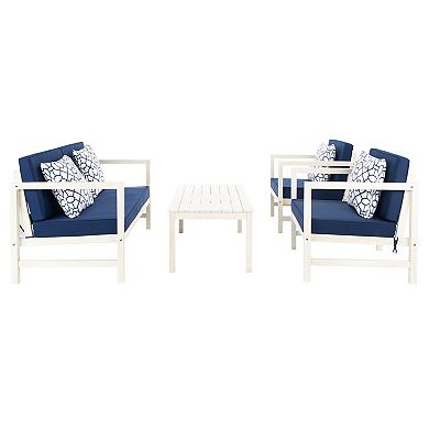 Safavieh Montez Outdoor Patio Loveseat, Chair & Coffee Table 4-piece Set