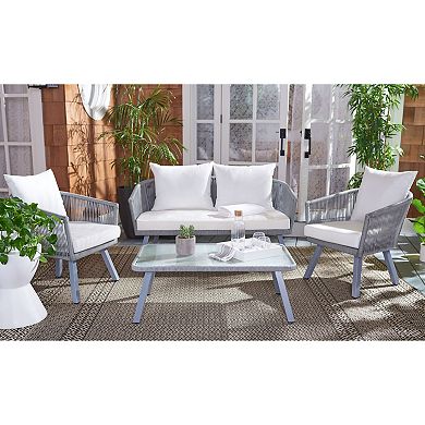 Safavieh Belmi Rope Loveseat, Chair & Coffee Table 4-piece Set