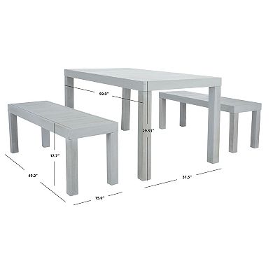 Safavieh Dario Dining Table & Bench 3-piece Set