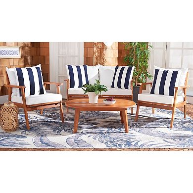 Safavieh Deacon Loveseat, Chair & Coffee Table Patio 4-piece Set