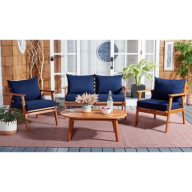 Safavieh Deacon Loveseat, Chair & Coffee Table Patio 4-piece Set