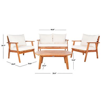 Safavieh Deacon Loveseat, Chair & Coffee Table Patio 4-piece Set