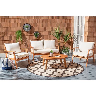 Safavieh Deacon Loveseat, Chair & Coffee Table Patio 4-piece Set