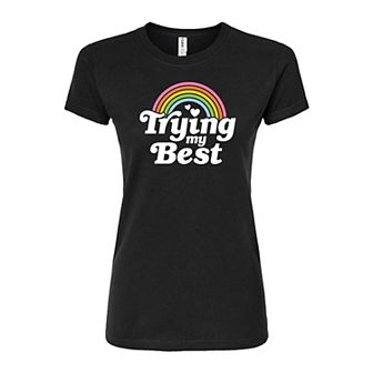 Juniors' Best Rainbow Fitted Graphic Tee