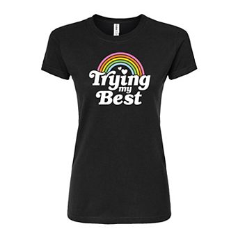 Juniors' Best Rainbow Fitted Graphic Tee