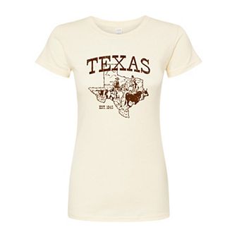 Juniors' Texas Fitted Graphic Tee