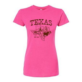 Juniors' Texas Fitted Graphic Tee