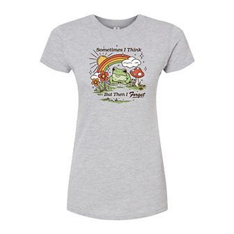 Juniors' Sometimes I Think Fitted Graphic Tee