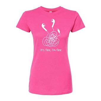 Juniors' It's Fine I'm Fine Fitted Graphic Tee