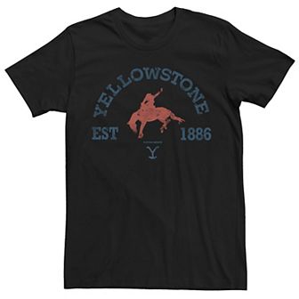 Men's Yellowstone Cowboy Riding Logo Tee