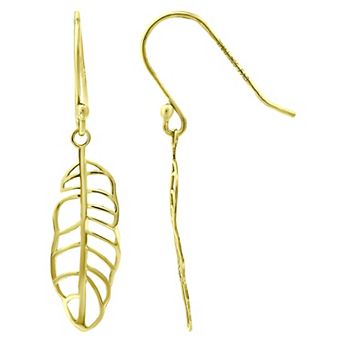 Aleure Precioso Feather Drop Fishhook Earrings