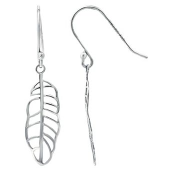 Aleure Precioso Feather Drop Fishhook Earrings