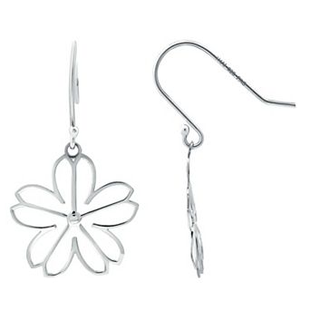 Aleure Precioso Daisy Flower Drop Fishhook Earrings