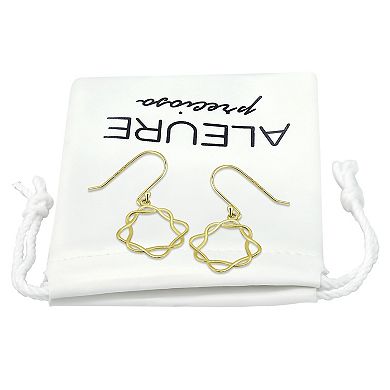 Aleure Precioso 18k Gold Over Silver Open Circle Drop Fishhook Earrings
