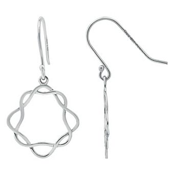 Aleure Precioso 18k Gold Over Silver Open Circle Drop Fishhook Earrings