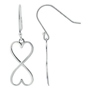 Aleure Precioso 18k Gold Over Silver Heart Infinity Drop Fishhook Earrings