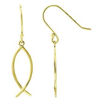 Aleure Precioso Fish For Luck Drop Fishhook Earrings