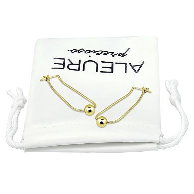 Aleure Precioso Snake Chain & Bead Front-Back Earrings