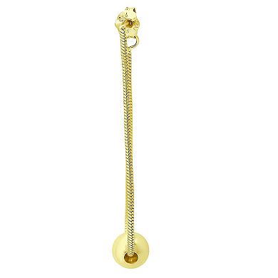 Aleure Precioso Snake Chain & Bead Front-Back Earrings