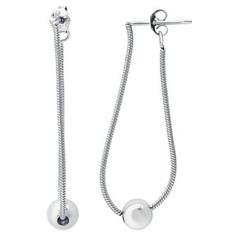Aleure Precioso Snake Chain & Bead Front-Back Earrings