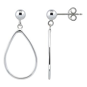 Aleure Precioso 18k Gold Over Silver Open Oval Drop Earrings