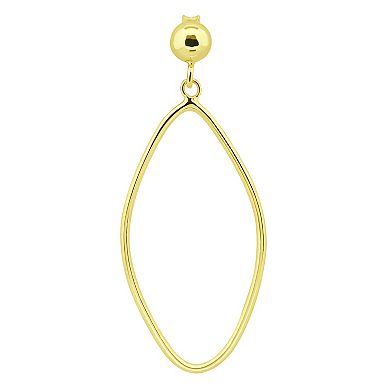 Aleure Precioso 18k Gold Over Silver Open Abstract Oval Drop Earrings