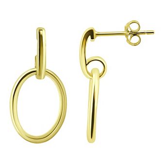 Aleure Precioso 18k Gold Over Silver Doorknocker Post Earrings