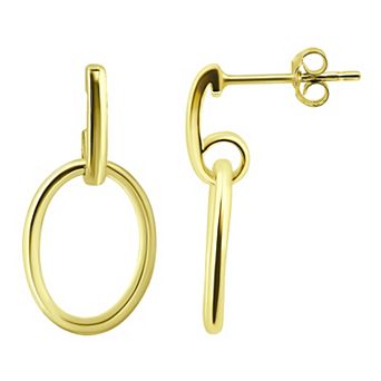 Aleure Precioso 18k Gold Over Silver Doorknocker Post Earrings