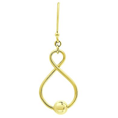 Aleure Precioso Sterling Silver Bead Infinity Drop Earrings