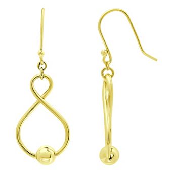 Aleure Precioso Sterling Silver Bead Infinity Drop Earrings