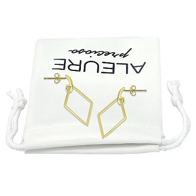 Aleure Precioso Sterling Silver Open Diamond Shaped Drop Earrings