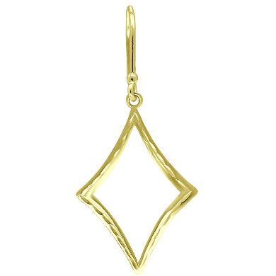 Aleure Precioso Sterling Silver Diamond Shaped Drop Fishhook Earrings