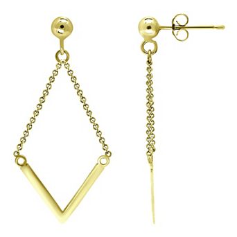 Aleure Precioso Sterling Silver Chain with "V" Drop Earrings
